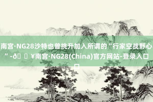 南宫·NG28沙特也曾挑升加入所谓的“行家空战野心”-🔥南宫·NG28(China)官方网站-登录入口