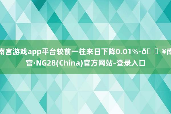南宫游戏app平台较前一往来日下降0.01%-🔥南宫·NG28(China)官方网站-登录入口
