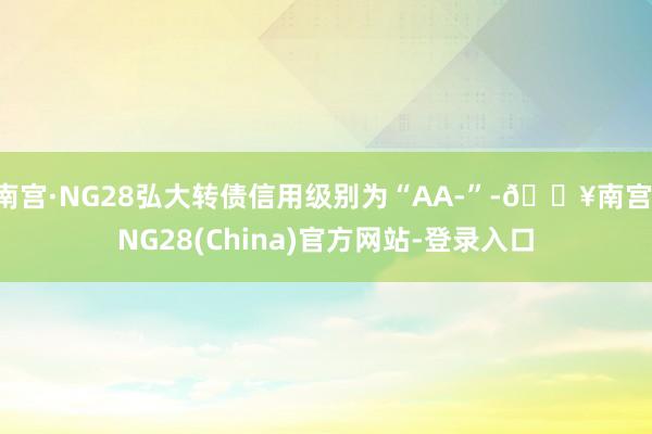 南宫·NG28弘大转债信用级别为“AA-”-🔥南宫·NG28(China)官方网站-登录入口