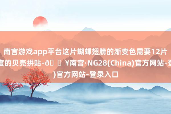 南宫游戏app平台这片蝴蝶翅膀的渐变色需要12片不同弧度的贝壳拼贴-🔥南宫·NG28(China)官方网站-登录入口