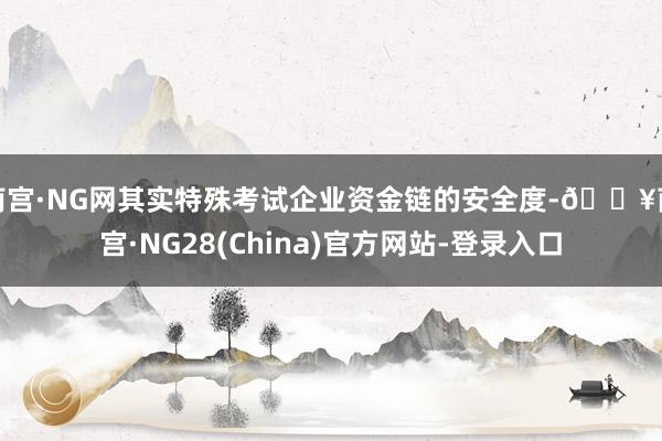 南宫·NG网其实特殊考试企业资金链的安全度-🔥南宫·NG28(China)官方网站-登录入口