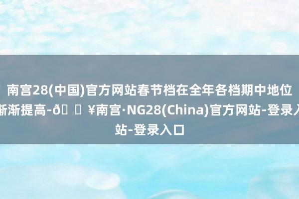 南宫28(中国)官方网站春节档在全年各档期中地位也渐渐提高-🔥南宫·NG28(China)官方网站-