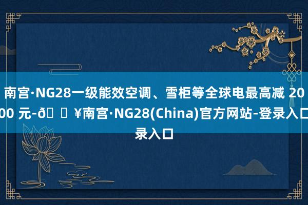 南宫·NG28一级能效空调、雪柜等全球电最高减 2000 元-🔥南宫·NG28(China)官方网站