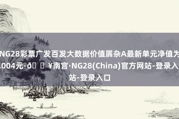 NG28彩票广发百发大数据价值羼杂A最新单元净值为1.004元-🔥南宫·NG28(China)官方网站-登录入口