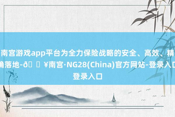南宫游戏app平台为全力保险战略的安全、高效、精确落地-🔥南宫·NG28(China)官方网站-登录入口